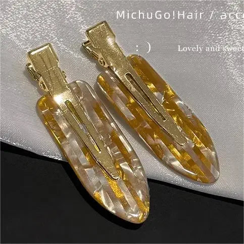 2/4Pcs Acetic No Bend Seamless Hair Clips Side Bangs Barrette Makeup Washing Face Accessories Women Girls Styling Hairpin Coffee