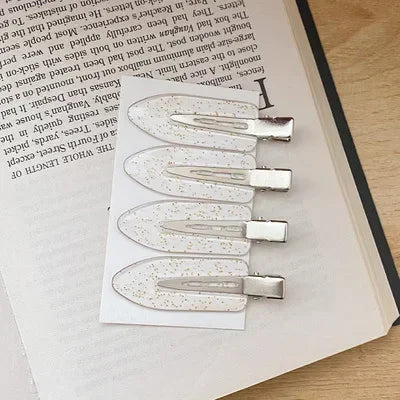 2/4Pcs Acetic No Bend Seamless Hair Clips Side Bangs Barrette Makeup Washing Face Accessories Women Girls Styling Hairpin Coffee