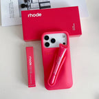 RHODE Lip Gloss Phone Case Silicone Protective Cases Makeup Lipstick Holder Set for IPhone 14 15 16 17 Pro Max Air 13 12 11 Plus
