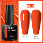 MEET ACROSS 7ml Dark Color Glitter Top Coat Gel For Nails Brocade Powder 2 In 1 Chameleon Nail Art Gel Varnish Manicure