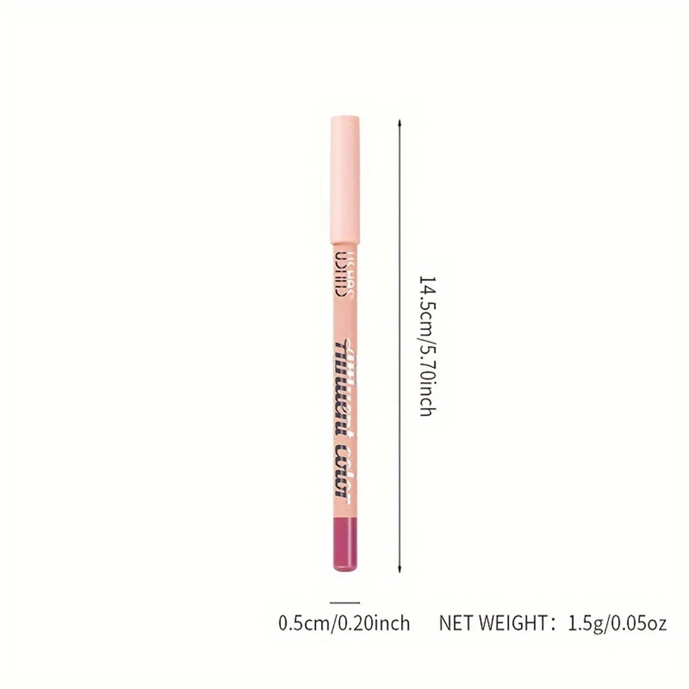 USHAS Matte Lip Liner Pencil Nude Lasting Smooth Application for Perfect Outline & Filling High Pigment Lipstick Contour Makeup