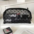 Makeup Bag Outdoor Personalized Transparent Nylon Mesh Cosmetic Bags Pouch Travel Organizer Zipper Beach Makeup Women's Purse