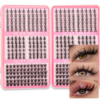 DIY Cluster Lash Large Capacity Mixed Lengths Curl Dense Eyelash Extension 3D Wispy Lash Suitable for Party and Stage Makeup