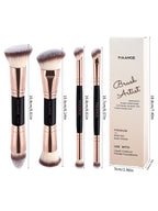MAANGE 4pcs Basic Makeup Brushes Set With Box Dual-ended Foundations Powder Blush Details for Eyeshadow Brushes Beginner Travel