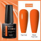 MEET ACROSS 7ml Dark Color Glitter Top Coat Gel For Nails Brocade Powder 2 In 1 Chameleon Nail Art Gel Varnish Manicure