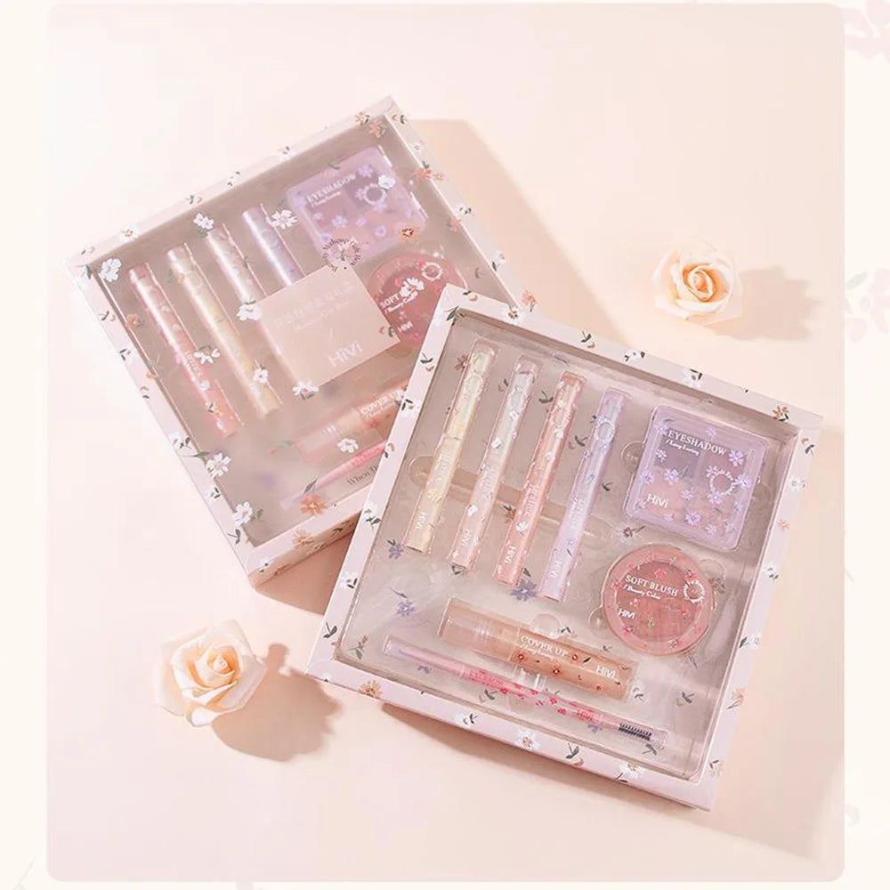 8-Piece Beauty Set with Lipstick, Concealer, Eyeshadow, Eyebrow, and Blush Makeup