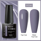 MEET ACROSS 7ml Dark Color Glitter Top Coat Gel For Nails Brocade Powder 2 In 1 Chameleon Nail Art Gel Varnish Manicure