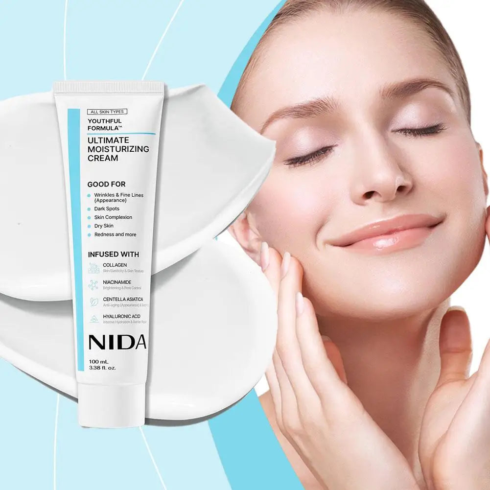 Moisturizing Cream Centella Asiatica, Niacinamide, Hyaluronic Acid, Collagen For Wrinkles, Fine Lines, Dark Spots, Dry Skin