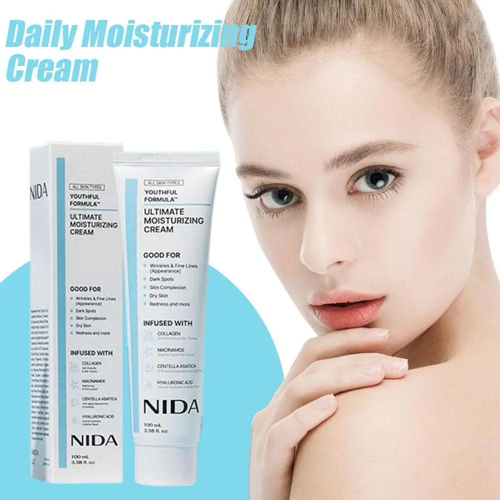 Moisturizing Cream Centella Asiatica, Niacinamide, Hyaluronic Acid, Collagen For Wrinkles, Fine Lines, Dark Spots, Dry Skin