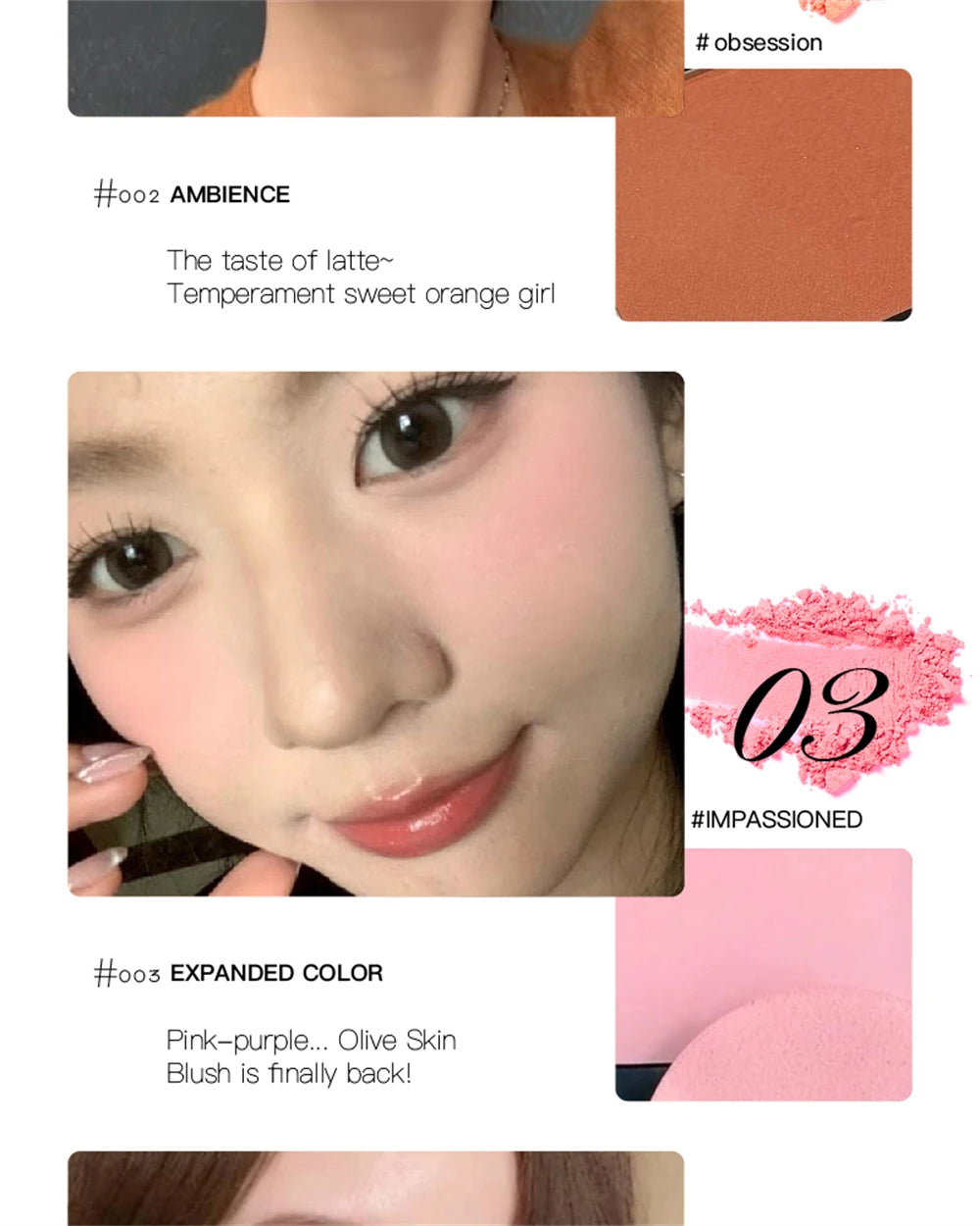 Low Saturation Silky Bean Paste Red Rouge Powder Single Color Natural Matte Cheek Blush Makeup Face Contouring Cheek Tint