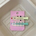 Geometry Traceless Hairpin Cute Cherry Bangs Clip Fruit Hairpin Duckbill Clip Korean Style Makeup Hair Clip Kids