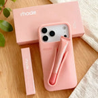 RHODE Lip Gloss Phone Case Silicone Protective Cases Makeup Lipstick Holder Set for IPhone 14 15 16 17 Pro Max Air 13 12 11 Plus