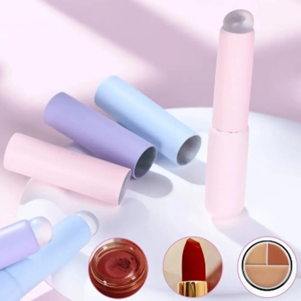 Silicone Angled Round Head Lip Brushes Lipstick Brush Applicator Reusable Multi Functional Lip Brushes Lip Gloss Makeup Brushes
