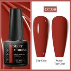 MEET ACROSS 7ml Dark Color Glitter Top Coat Gel For Nails Brocade Powder 2 In 1 Chameleon Nail Art Gel Varnish Manicure