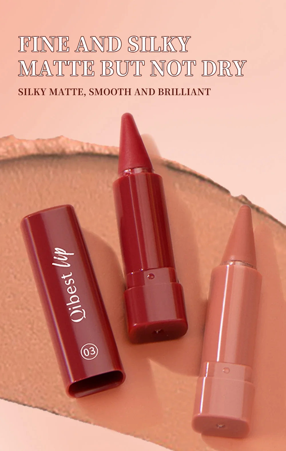 Lipstick Contouring Pencil Lip Liner 6 Color Velvet Matte Waterproof Long Lasting Smudge Proof Lip Stick Lips Makeup Cosmetic