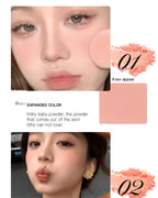 Low Saturation Silky Bean Paste Red Rouge Powder Single Color Natural Matte Cheek Blush Makeup Face Contouring Cheek Tint