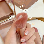 Mini Makeup Brush Set Travel Makeup Brush Set，5Pcs Portable Makeup Brush Set With Mirror -  Foldable Travel Kit