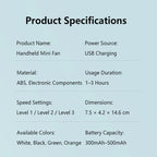 New Mini Fan Portable Mini USB Rechargeable Quiet Fans Table Makeup Eyelash Cooler Kids Outdoor Office Travel Air Cooler Fan