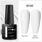 MEET ACROSS 7ml Dark Color Glitter Top Coat Gel For Nails Brocade Powder 2 In 1 Chameleon Nail Art Gel Varnish Manicure
